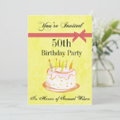 50歳の誕生日パーティーのパーソナライズされた招待状 招待状 (スタンド正面)