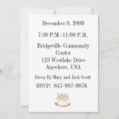 50歳の誕生日パーティーのパーソナライズされた招待状 招待状 (裏面)