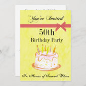 50歳の誕生日パーティーのパーソナライズされた招待状 招待状 (正面/裏面)