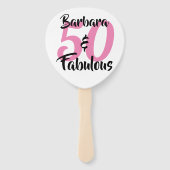 50歳の誕生日パーティーのピンクカスタム色 ハンドファン (裏面)