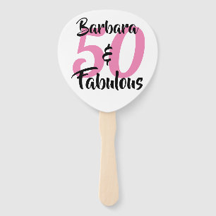 50歳の誕生日パーティーのピンクカスタム色 ハンドファン