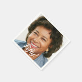 50歳の誕生日パーティーのフォトスクリプトの女性 スタンダードカクテルナプキン (角)