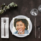 50歳の誕生日パーティーのフォトスクリプトの女性 スタンダードカクテルナプキン