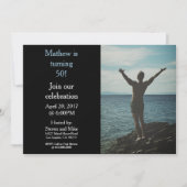 50歳の誕生日パーティーのフォト招待状 招待状 (正面)