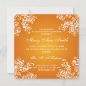 50歳の誕生日パーティーのヴィンテージが2オレンジに旋回 招待状 (正面)