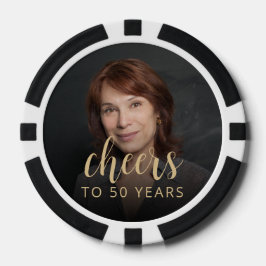 50歳の誕生日パーティーの写真で乾杯 ポーカーチップ