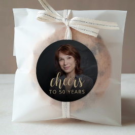 50歳の誕生日パーティーの写真で乾杯 ラウンドシール