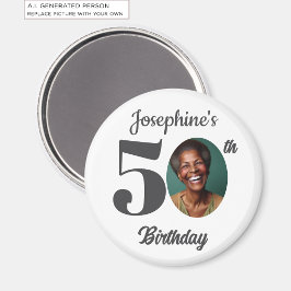 50歳の誕生日パーティーの写真ギフト マグネット