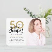 50歳の誕生日パーティーの写真招待状 招待状 (スタンド正面)