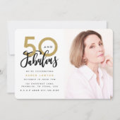 50歳の誕生日パーティーの写真招待状 招待状 (正面)