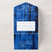 50歳の誕生日パーティーの写真 サファイアブルー オールインワン招待状 (外側)