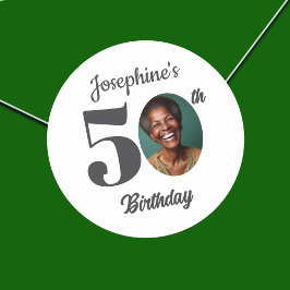 50歳の誕生日パーティーの写真 ラウンドシール