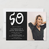 50歳の誕生日パーティーの写真 招待状 (正面)