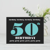 50歳の誕生日パーティーの招待テンプレート 招待状 (スタンド正面)