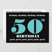 50歳の誕生日パーティーの招待テンプレート 招待状 (正面/裏面)
