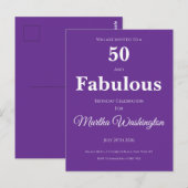 50歳の誕生日パーティーの招待状 ポストカード (正面/裏面)