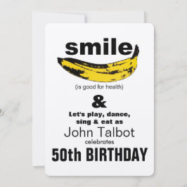 50歳の誕生日パーティーの招待状 笑顔 招待状