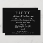 50歳の誕生日パーティーの招待 – サプライズ 招待状 (正面/裏面)