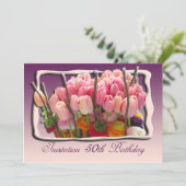 50歳の誕生日パーティーの招待-チューリップ 招待状 (スタンド正面)