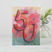 50歳の誕生日パーティーの招待 招待状 (スタンド正面)