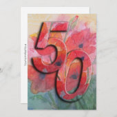 50歳の誕生日パーティーの招待 招待状 (正面/裏面)