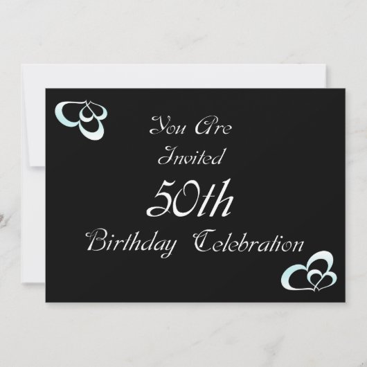 50歳の誕生日パーティーの招待 招待状 (正面)