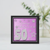 50歳の誕生日パーティーの招待,明るくファンシーと 招待状 (スタンド正面)