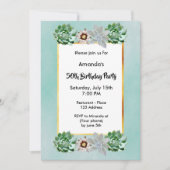 50歳の誕生日パーティーは緑の肉が多い 招待状 (正面)