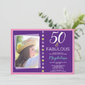 50歳の誕生日パーティーは華やかに 招待状 (スタンド正面)