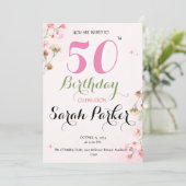 50歳の誕生日パーティーへの招待 招待状 (スタンド正面)