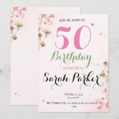50歳の誕生日パーティーへの招待 招待状 (正面/裏面)