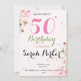 50歳の誕生日パーティーへの招待 招待状
