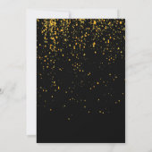 50歳の誕生日パーティーをブラックで金ゴールドフェイクフレーム 招待状 (裏面)