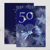 50歳の誕生日パーティーを大幅にカスタマイズします 招待状 (正面/裏面)