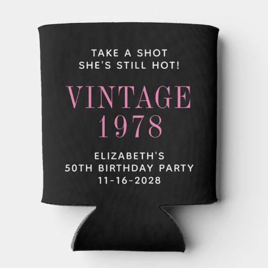 50歳の誕生日パーティーを楽しむ 缶クーラー (裏面)