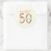 50歳の誕生日パーティーステッカーで美しい ラウンドシール (バッグ)