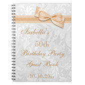 50歳の誕生日パーティーダマスクとボウ ノートブック (正面)