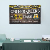 50歳の誕生日パーティーバナー Cheers and Beers to 50 Years 横断幕 (トレードショー)