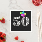 50歳の誕生日パーティーバルーン スタンダードカクテルナプキン (インサイチュ)