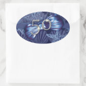 50歳の誕生日パーティービーチお祝い 楕円形シール (バッグ)