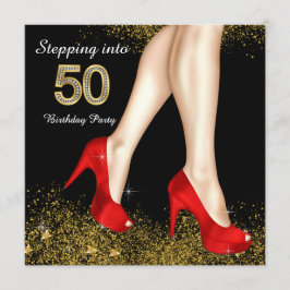 50歳の誕生日パーティーレッドシューズ 招待状