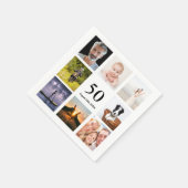 50歳の誕生日パーティー写真コラージュの男たち スタンダードカクテルナプキン (角)