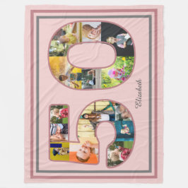 50歳の誕生日パーティー写真コラージュほこりっぽい赤面ピンク フリースブランケット