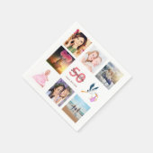 50歳の誕生日パーティー写真コラージュ スタンダードカクテルナプキン (角)