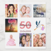 50歳の誕生日パーティー写真コラージュ ワインラベル (シングルラベル)