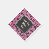 50歳の誕生日パーティー写真ピンクブラックバルーン スタンダードカクテルナプキン (角)