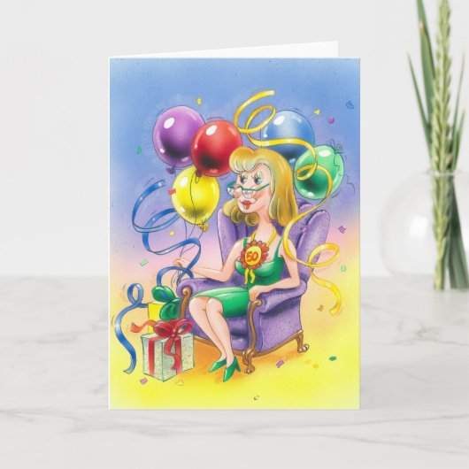 50歳の誕生日パーティー別の美しい誕生日デー カード (正面)