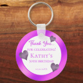 50歳の誕生日パーティー好意パープルハート キーホルダー (正面)