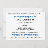 50歳の誕生日パーティー招待状テンプレート 招待状 (裏面)