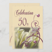 50歳の誕生日パーティー招待状テンプレート 招待状 (正面/裏面)